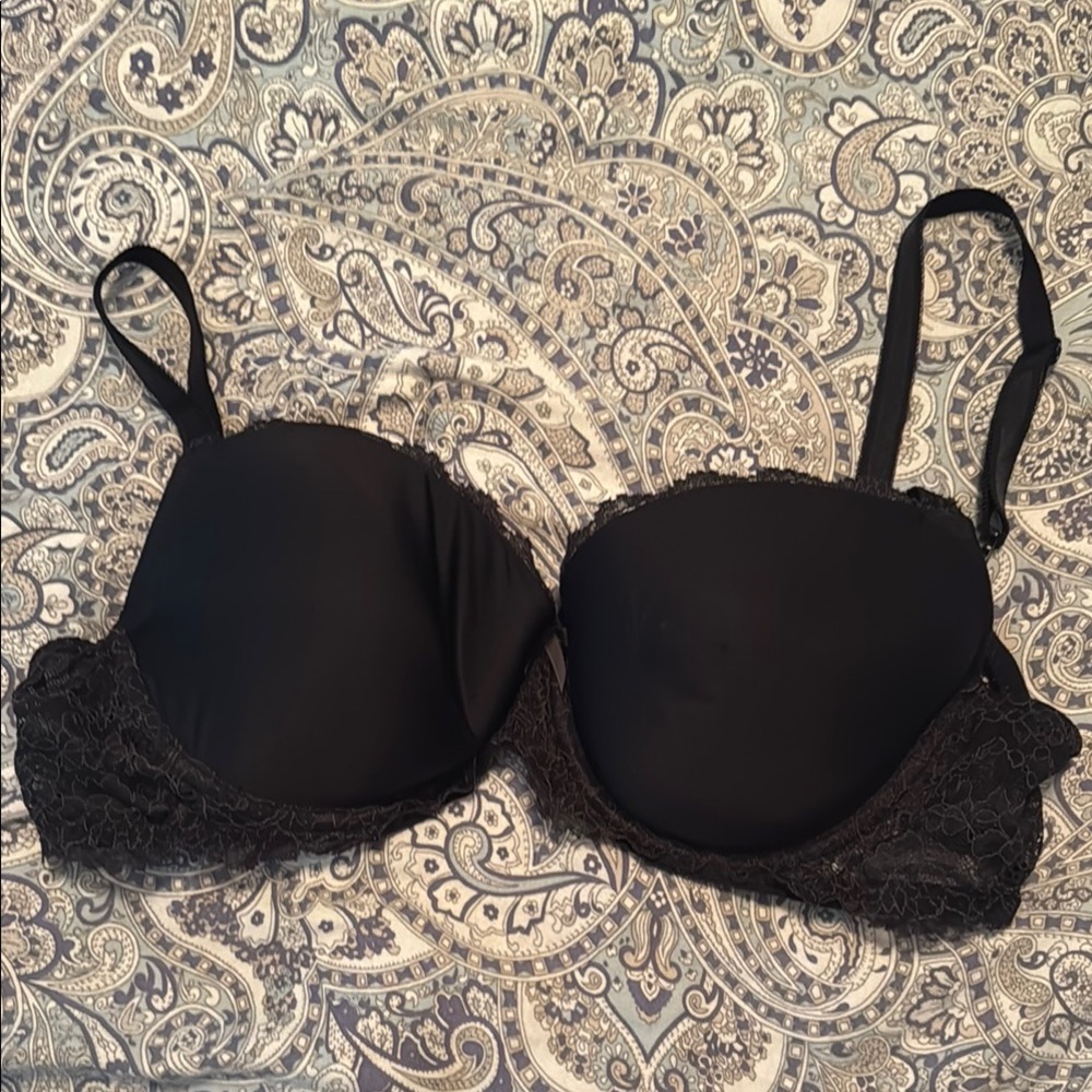 Victoria's Secret Black Lace Trim Bra